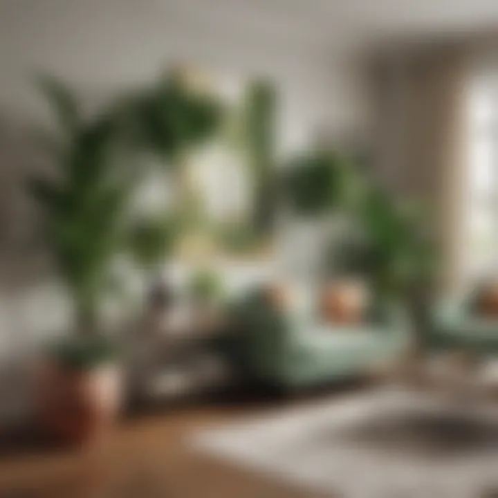 Aesthetic interior showcasing faux plants in various settings