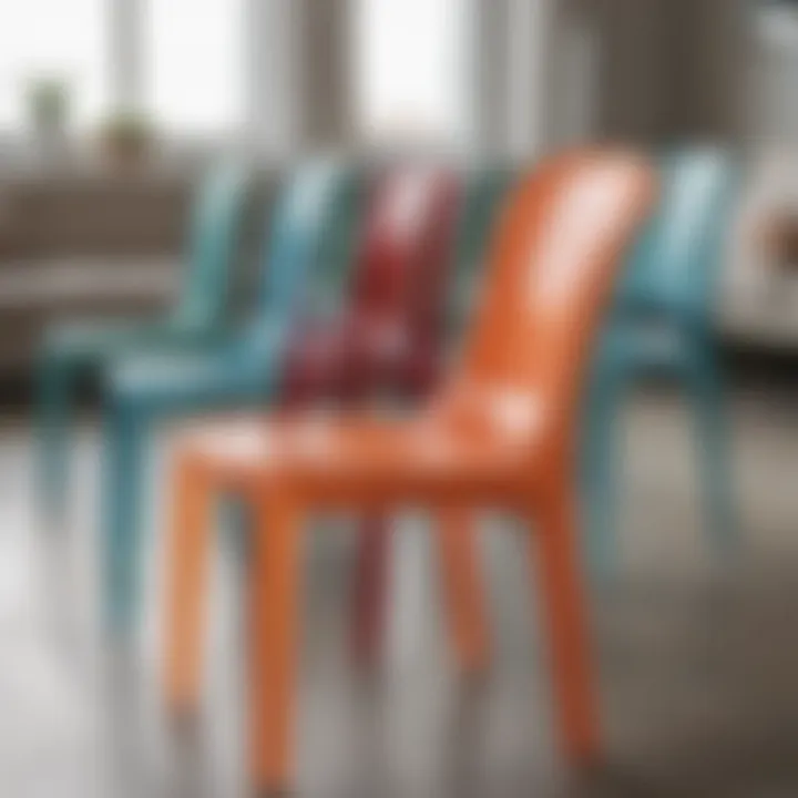 Close-up of eco-friendly materials used in plastic chairs