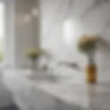 Elegant marble bathroom counter showcasing a modern aesthetic