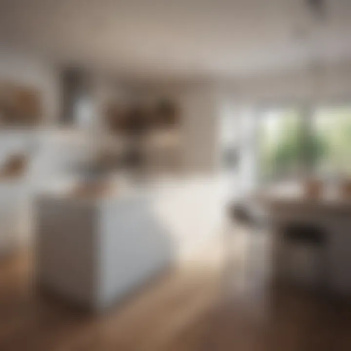 Modern kitchen layout showcasing open space and functionality