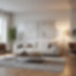 Elegant arrangement of modern living room furniture showcasing minimalist design