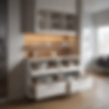 Functional corner crockery cabinet with clever storage solutions and organization