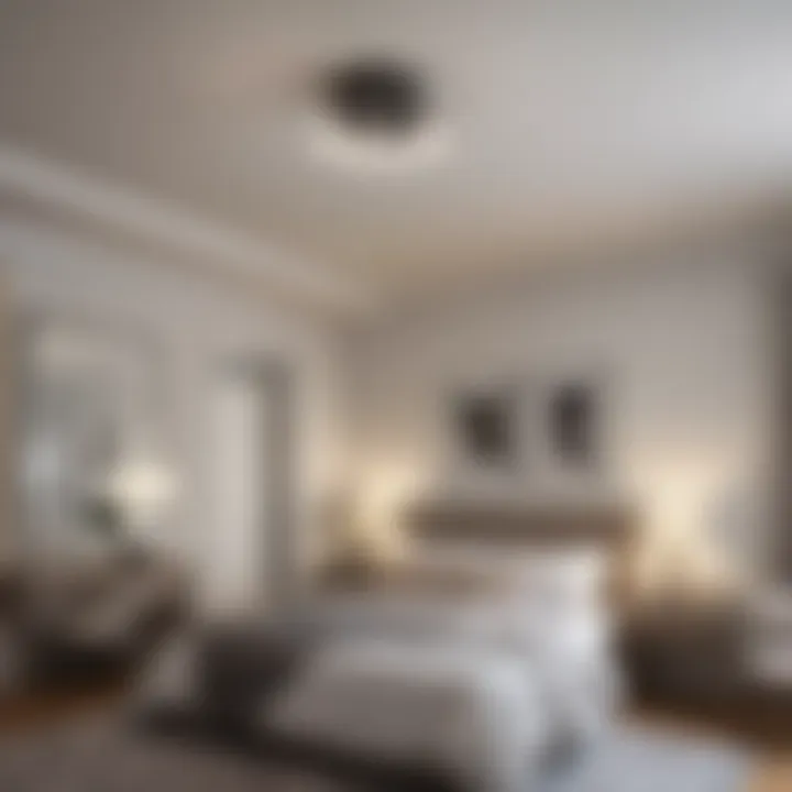 Installation of spot lights on a bedroom ceiling