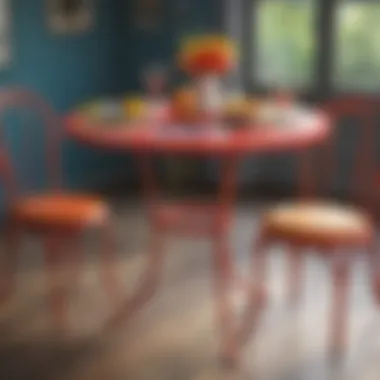 Colorful bistro table featuring vibrant tableware